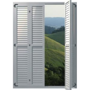 W450 Ανοιγόμενη μπαλκονόπορτα με παντζούρι θερμοδιακοπτόμενη Aluminco(1.25 X 2.10 )
